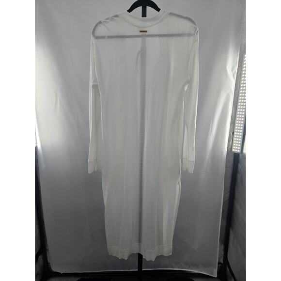 NWT MICHAEL KORS Women's Long Lightweight White Cardigan Sweater Size S - Picture 3 of 5